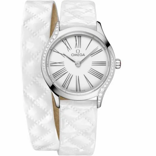 Omega Mini Trésor Quartz 26 Stainless Steel - Diamond / White Enamel / Double Tour 428.17.26.60.04.008 (42817266004008)